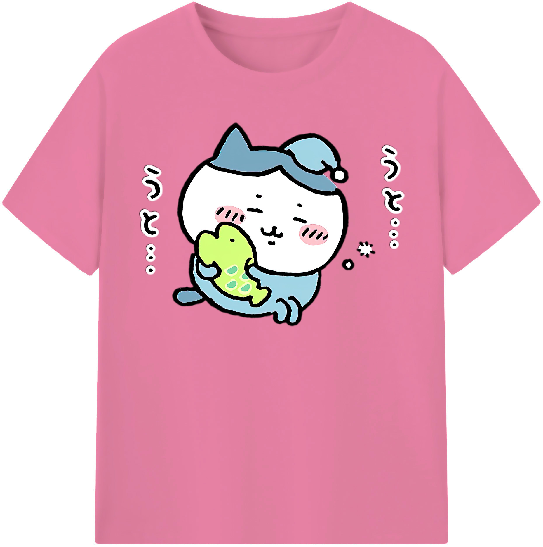 （画像用） ちいかわ ハチワレ Chii-kawa hachiware 綿100％半袖Tシャツ（フロントプリント）